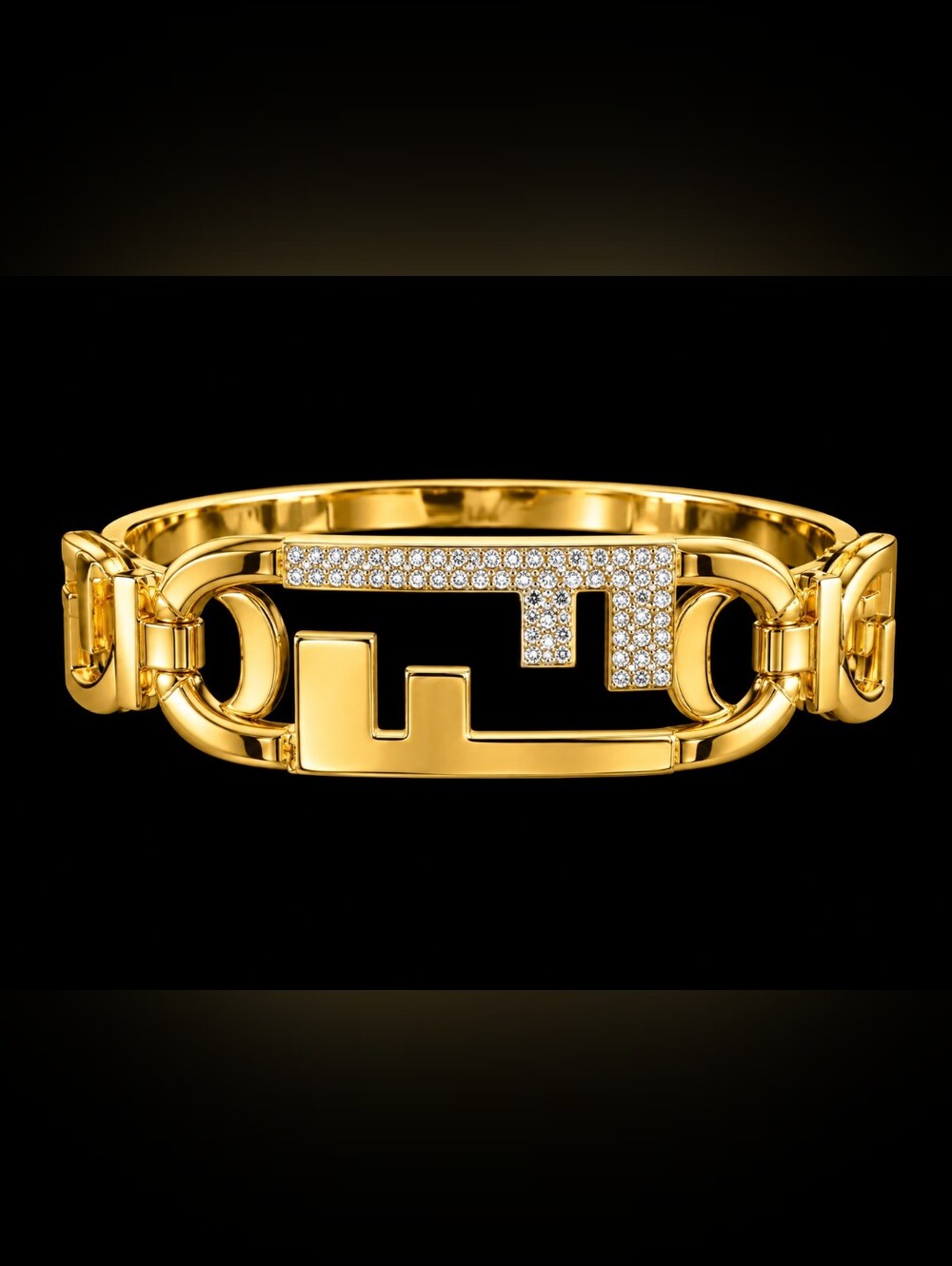 18kgp Fendi Gold-Tone Bangle Bracelet